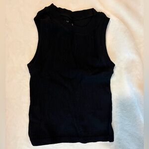 Hippie Rose Black Ribbed Top